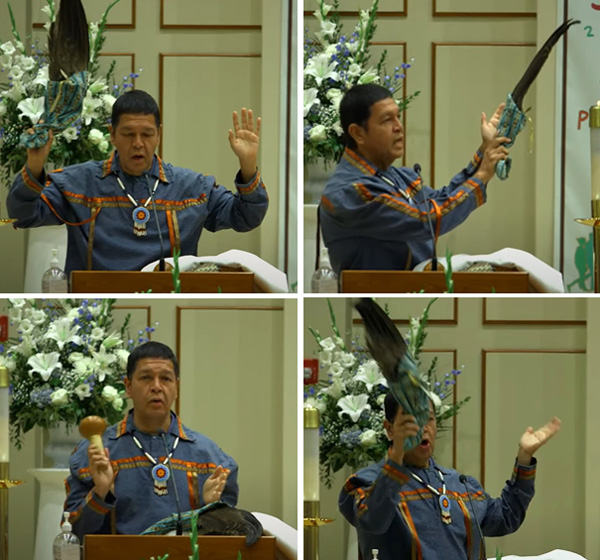 Shaman blesses Mass in San Bernardino